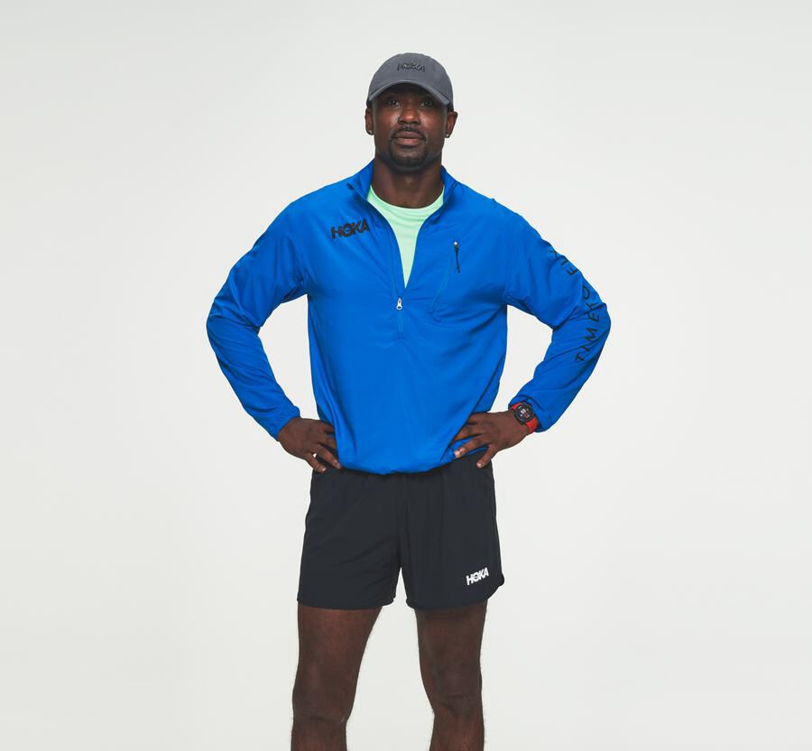 Hoka One One Jackets Mens Blue - Wind-Resistant - 65204EQYL